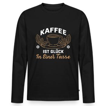 Ich Mag Kaffee Geschenkideen Kaffeeliebhaber - Männer Premium Bio Langarmshirt - Schwarz - Vorne - Nico (187cm)