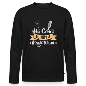 Friseurin Barber Frisörin Friseursalon - Männer Premium Bio Langarmshirt - Schwarz - Vorne - Nico (187cm)