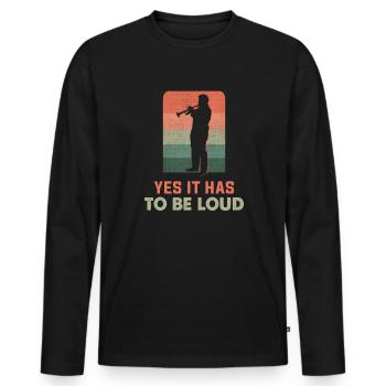 Trumpeter Orchestra Musician Trumpet player - Men's Premium Organic Long Sleeve Shirt - black - Front - Nico (187cm)
