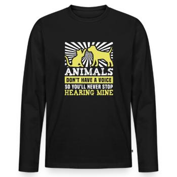 Conceptions de sauvetage de chiens pour les militants des droits des animaux - T-shirt manches longues Premium bio Homme - noir - Devant - Nico (187cm)