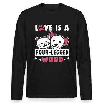 Hunderettungs Designs Für Tierrechtsaktivisten - Männer Premium Bio Langarmshirt - Schwarz - Vorne - Nico (187cm)