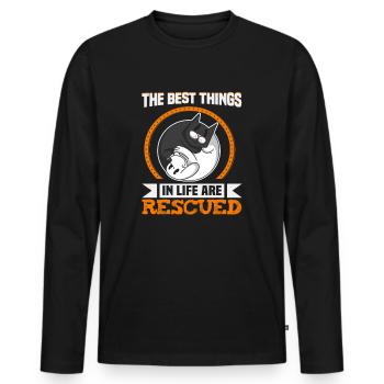 Hunderettungs Designs Für Tierrechtsaktivisten - Männer Premium Bio Langarmshirt - Schwarz - Vorne - Nico (187cm)
