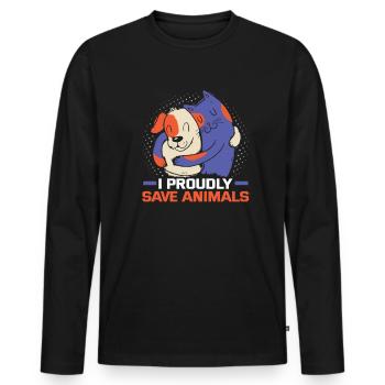 Hunderettungs Designs Für Tierrechtsaktivisten - Männer Premium Bio Langarmshirt - Schwarz - Vorne - Nico (187cm)