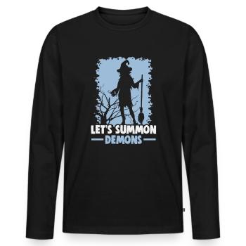 Magische Dunkle Kunst Okkulte Hexen Designs - Männer Premium Bio Langarmshirt - Schwarz - Vorne - Nico (187cm)