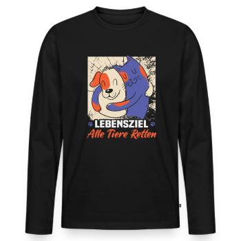 Hunderettungs Designs Für Tierrechtsaktivisten - Männer Premium Bio Langarmshirt - Schwarz - Vorne - Nico (187cm)