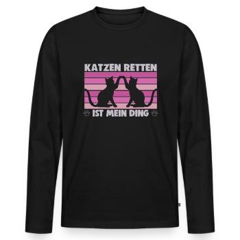 Hunderettungs Designs Für Tierrechtsaktivisten - Männer Premium Bio Langarmshirt - Schwarz - Vorne - Nico (187cm)