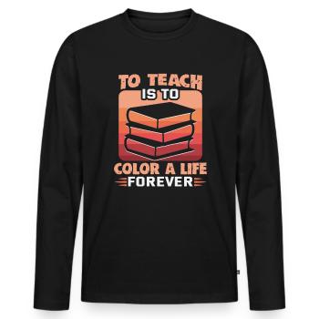 Bester Lehrer Rente Geschenkidee Schüler - Männer Premium Bio Langarmshirt - Schwarz - Vorne - Nico (187cm)