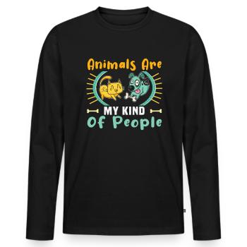 Hunderettungs Designs Für Tierrechtsaktivisten - Männer Premium Bio Langarmshirt - Schwarz - Vorne - Nico (187cm)