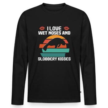 Nez froid Coeur chaud Lamantin potelé lamantin potelé - T-shirt manches longues Premium bio Homme - noir - Devant - Nico (187cm)