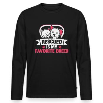 Hunderettungs Designs Für Tierrechtsaktivisten - Männer Premium Bio Langarmshirt - Schwarz - Vorne - Nico (187cm)