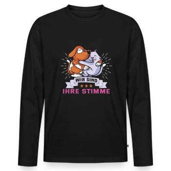 Hunderettungs Designs Für Tierrechtsaktivisten - Männer Premium Bio Langarmshirt - Schwarz - Vorne - Nico (187cm)