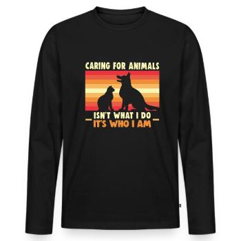 Conceptions de sauvetage de chiens pour les militants des droits des animaux - T-shirt manches longues Premium bio Homme - noir - Devant - Nico (187cm)