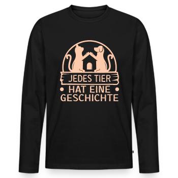 Hunderettungs Designs Für Tierrechtsaktivisten - Männer Premium Bio Langarmshirt - Schwarz - Vorne - Nico (187cm)