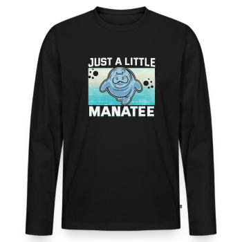 Cold Nose Warm Heart Manatee chubby manatee - Men's Premium Organic Long Sleeve Shirt - black - Front - Nico (187cm)