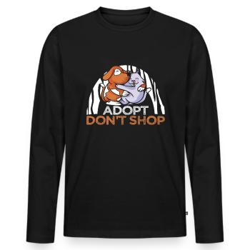 Hunderettungs Designs Für Tierrechtsaktivisten - Männer Premium Bio Langarmshirt - Schwarz - Vorne - Nico (187cm)