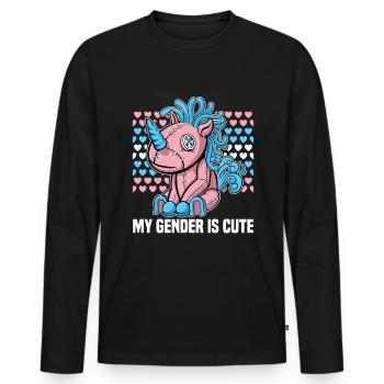 Journée de la fierté transgenre bisexell LGBT - T-shirt manches longues Premium bio Homme - noir - Devant - Nico (187cm)