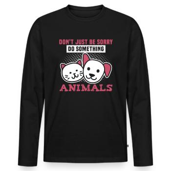 Hunderettungs Designs Für Tierrechtsaktivisten - Männer Premium Bio Langarmshirt - Schwarz - Vorne - Nico (187cm)