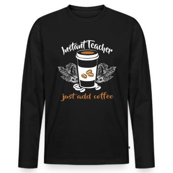 I Like Coffee Gift Ideas Coffee Lover - Men's Premium Organic Long Sleeve Shirt - black - Front - Nico (187cm)