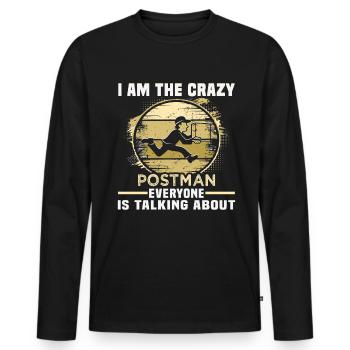 Postman Parcel Deliverer Birthday Postman - Men's Premium Organic Long Sleeve Shirt - black - Front - Nico (187cm)