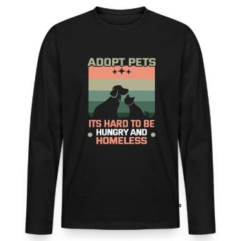 Hunderettung designs Für Tierrechtsaktivisten - Männer Premium Bio Langarmshirt - Schwarz - Vorne - Nico (187cm)