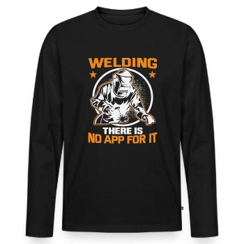 Soudeur Dire Design pour les métallurgistes - T-shirt manches longues Premium bio Homme - noir - Devant - Nico (187cm)