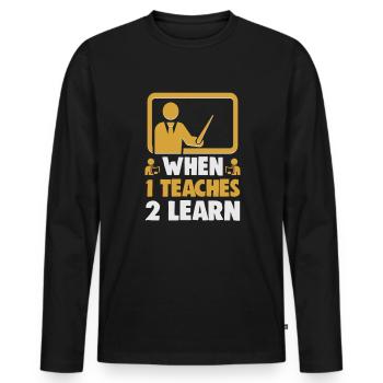 Bester Lehrer Rente Geschenkidee Schüler - Männer Premium Bio Langarmshirt - Schwarz - Vorne - Nico (187cm)