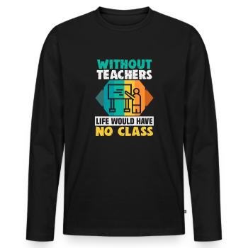 Meilleure idée de cadeau de pension pour les enseignants Étudiant - T-shirt manches longues Premium bio Homme - noir - Devant - Nico (187cm)