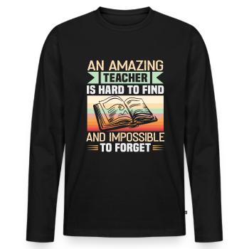 Bester Lehrer Rente Geschenkidee Schüler - Männer Premium Bio Langarmshirt - Schwarz - Vorne - Nico (187cm)