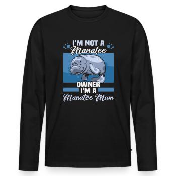 Cold Nose Warm Heart Manatee chubby manatee - Men's Premium Organic Long Sleeve Shirt - black - Front - Nico (187cm)