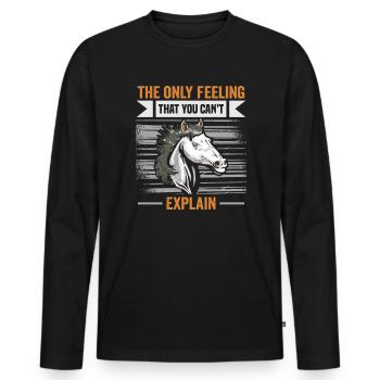 Equestrian and equestrian design for horse lovers - Men's Premium Organic Long Sleeve Shirt - black - Front - Nico (187cm)