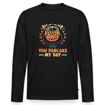 Baking biscuits and cakes Baker or hobby baker - Men's Premium Organic Long Sleeve Shirt - black - Front - Nico (187cm)