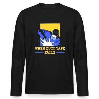 Soudeur Dire Design pour les métallurgistes - T-shirt manches longues Premium bio Homme - noir - Devant - Nico (187cm)