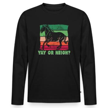 Equestrian and equestrian design for horse lovers - Men's Premium Organic Long Sleeve Shirt - black - Front - Nico (187cm)