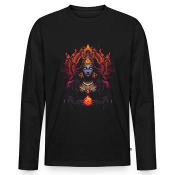 Hindouisme Méditation Hindou - T-shirt manches longues Premium bio Homme - noir - Devant - Nico (187cm)