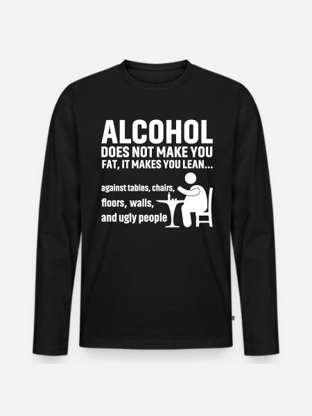 L’alcool ne fait pas grossir - T-shirt manches longues Premium bio Homme - noir