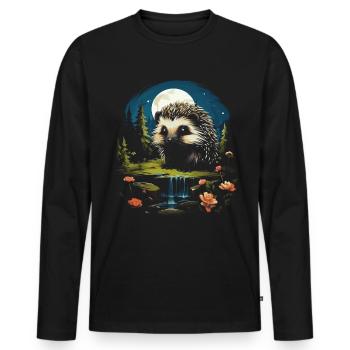 Drôle Mignon De La Faune - T-shirt manches longues Premium bio Homme - noir - Devant - Nico (187cm)