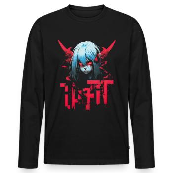 Anime Goth Girl Japanese Aesthetic Grunge Horror - Men's Premium Organic Long Sleeve Shirt - black - Front - Nico (187cm)