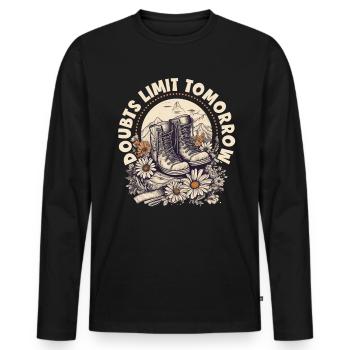 Conception de randonneurs pour les alpinistes et les grimpeurs - T-shirt manches longues Premium bio Homme - noir - Devant - Nico (187cm)