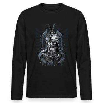 Albanian Skanderbeg Kosovo Designs for Albanians - Men's Premium Organic Long Sleeve Shirt - black - Front - Nico (187cm)