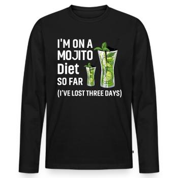 Je suis un régime Mojito jusqu’à présent, j’ai perdu trois jours - T-shirt manches longues Premium bio Homme - noir - Devant - Nico (187cm)