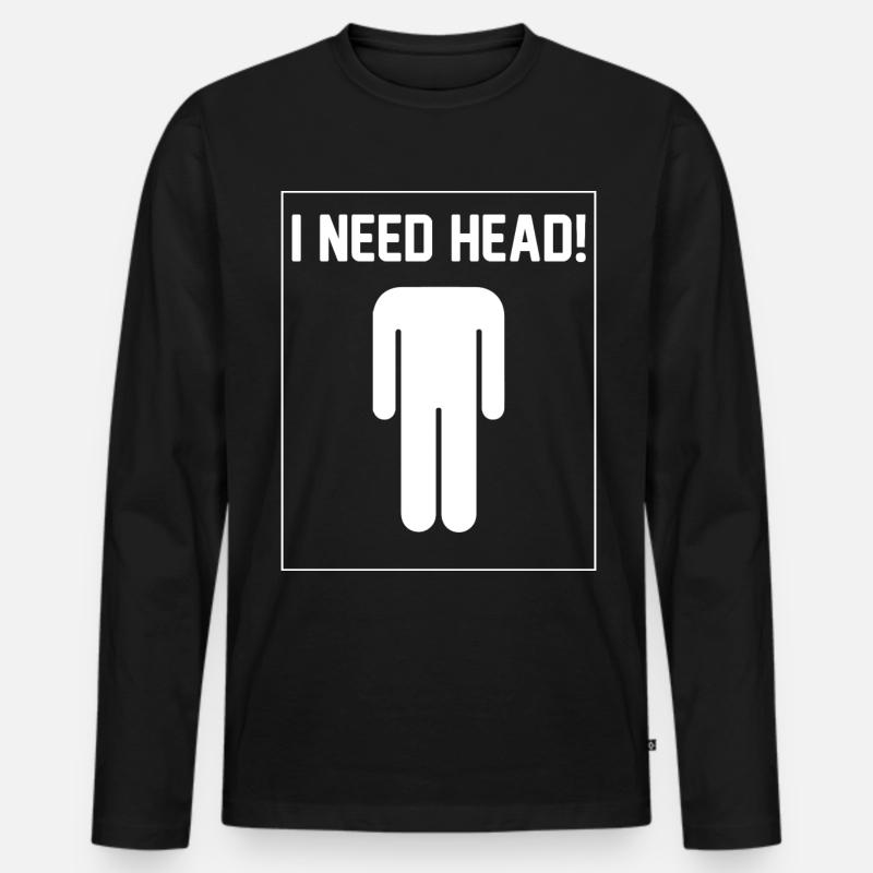 I need Head - Männer Premium Bio Langarmshirt - Schwarz