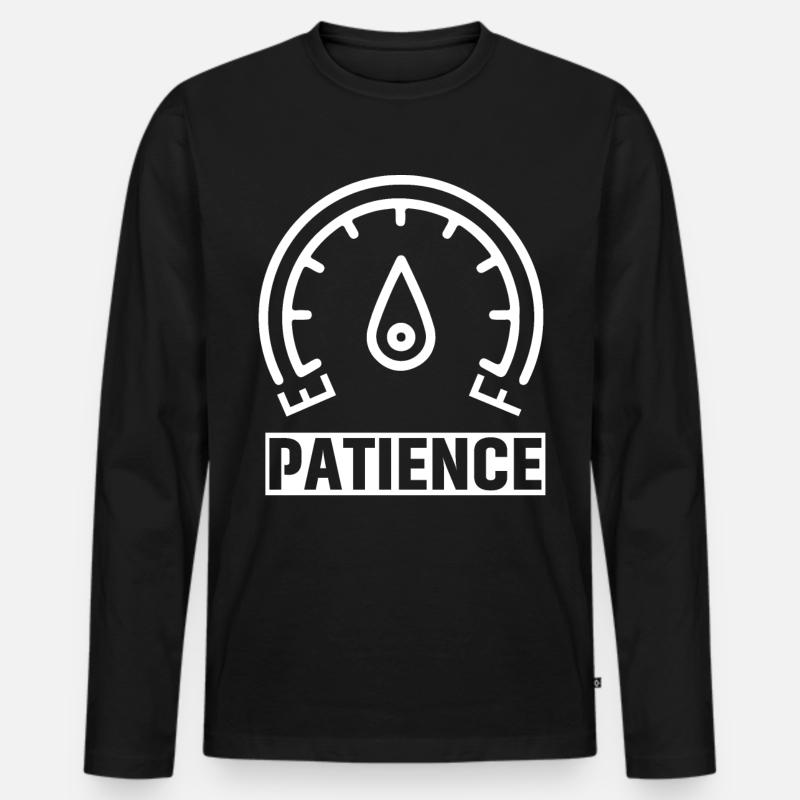Patience - Männer Premium Bio Langarmshirt - Schwarz