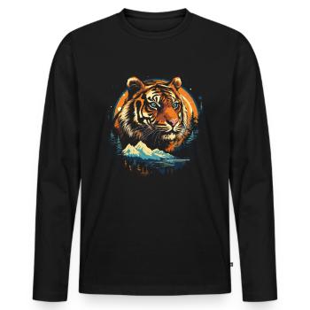 Majestic Tiger Wilderness Wild Powerful - Men's Premium Organic Long Sleeve Shirt - black - Front - Nico (187cm)