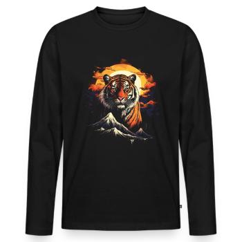 Majestic Tiger Wilderness Wild Powerful - Men's Premium Organic Long Sleeve Shirt - black - Front - Nico (187cm)