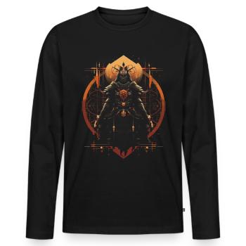 Japanisch Kunstwerk - Männer Premium Bio Langarmshirt - Schwarz - Vorne - Nico (187cm)