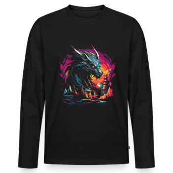 Dragon Role Playing Game Dragon - Men's Premium Organic Long Sleeve Shirt - black - Front - Nico (187cm)