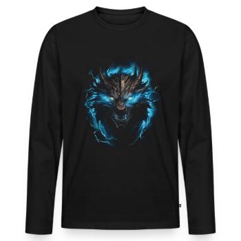 Dragon Role Playing Game Dragon - Men's Premium Organic Long Sleeve Shirt - black - Front - Nico (187cm)