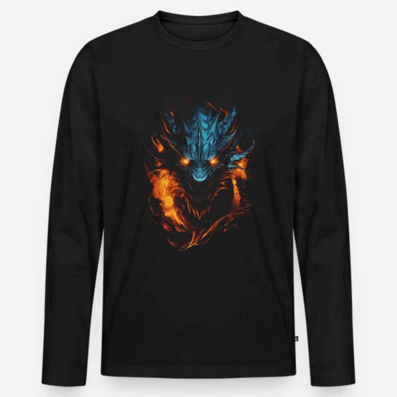 Drache Rollenspiel Spiel Drachen - Männer Premium Bio Langarmshirt - Schwarz
