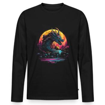 Dragon Role Playing Game Dragon - Men's Premium Organic Long Sleeve Shirt - black - Front - Nico (187cm)
