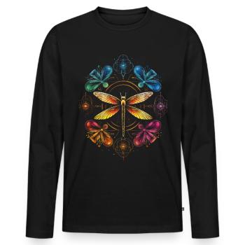 Mandala Chakra Spirituel Hindouisme Spiritualité - T-shirt manches longues Premium bio Homme - noir - Devant - Nico (187cm)